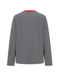ALEXIA SANDRA Contrast Color Striped Long Sleeves in Red | MADA IN CHINA