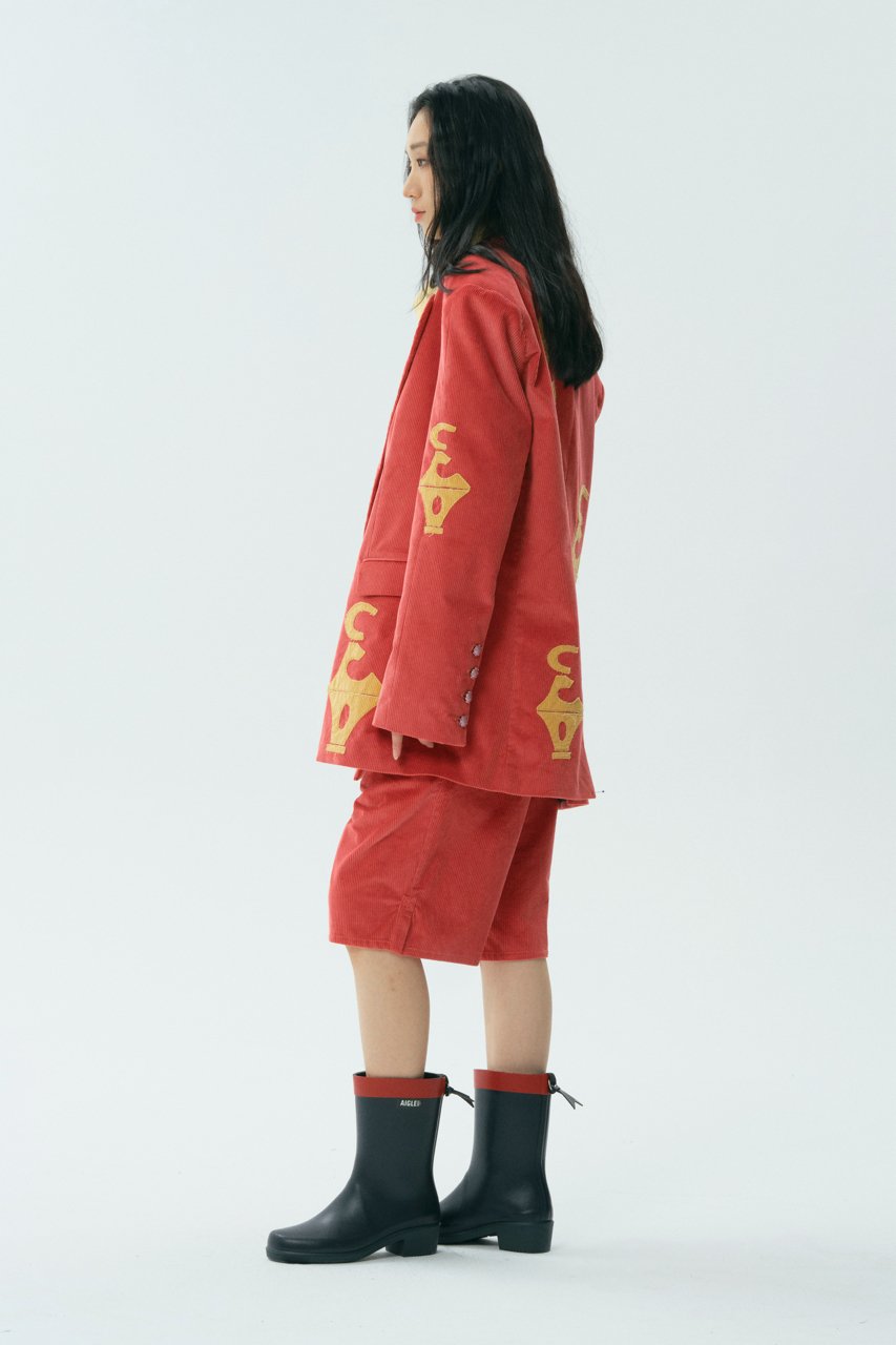 NOSENSE Corduroy Jacket In Red | MADA IN CHINA