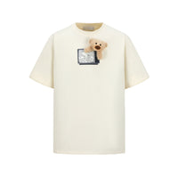 13DE MARZO Cream Plush TV Bear T-Shirt | MADA IN CHINA