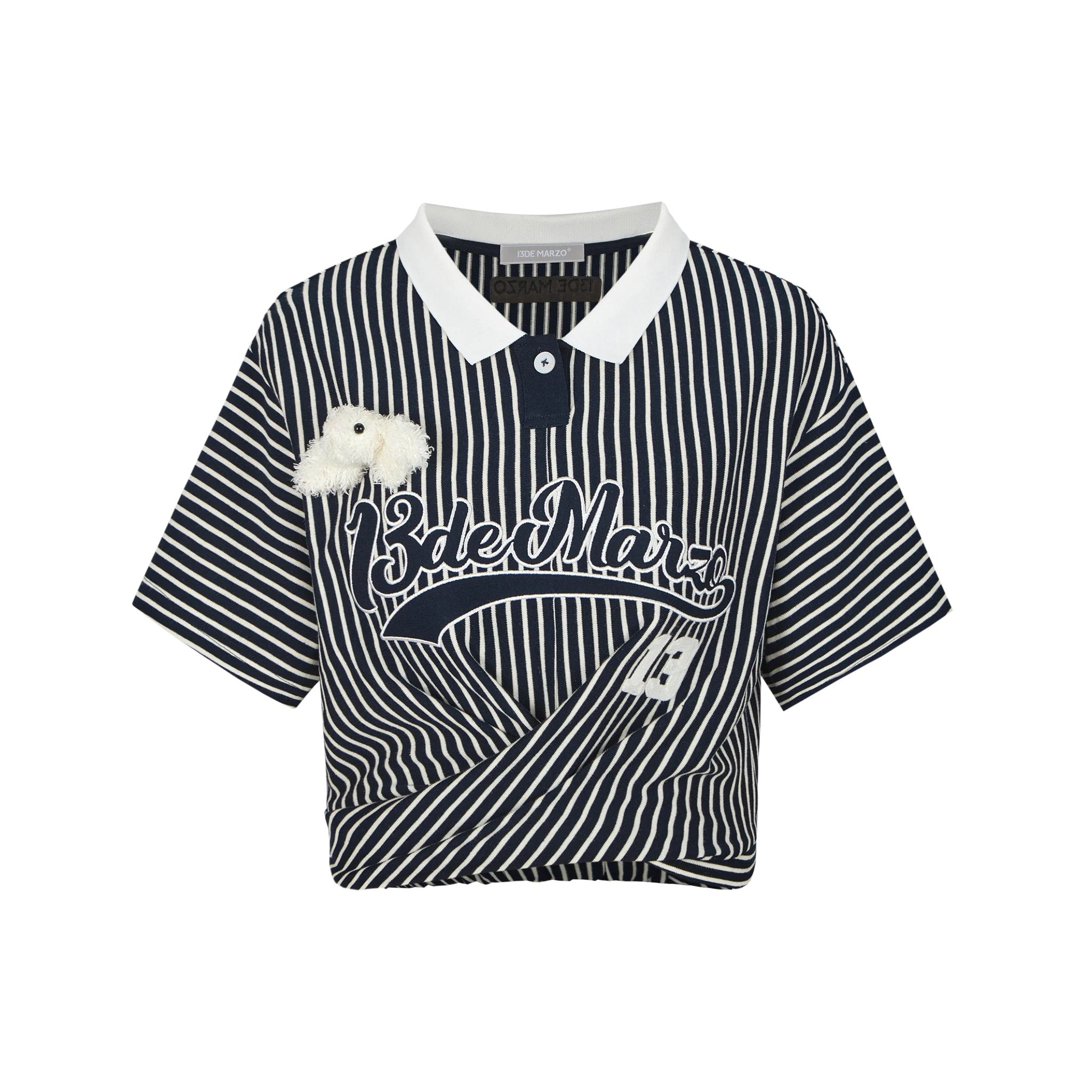 13DE MARZO Cross Bottom Baseball Top Navy Blue | MADA IN CHINA