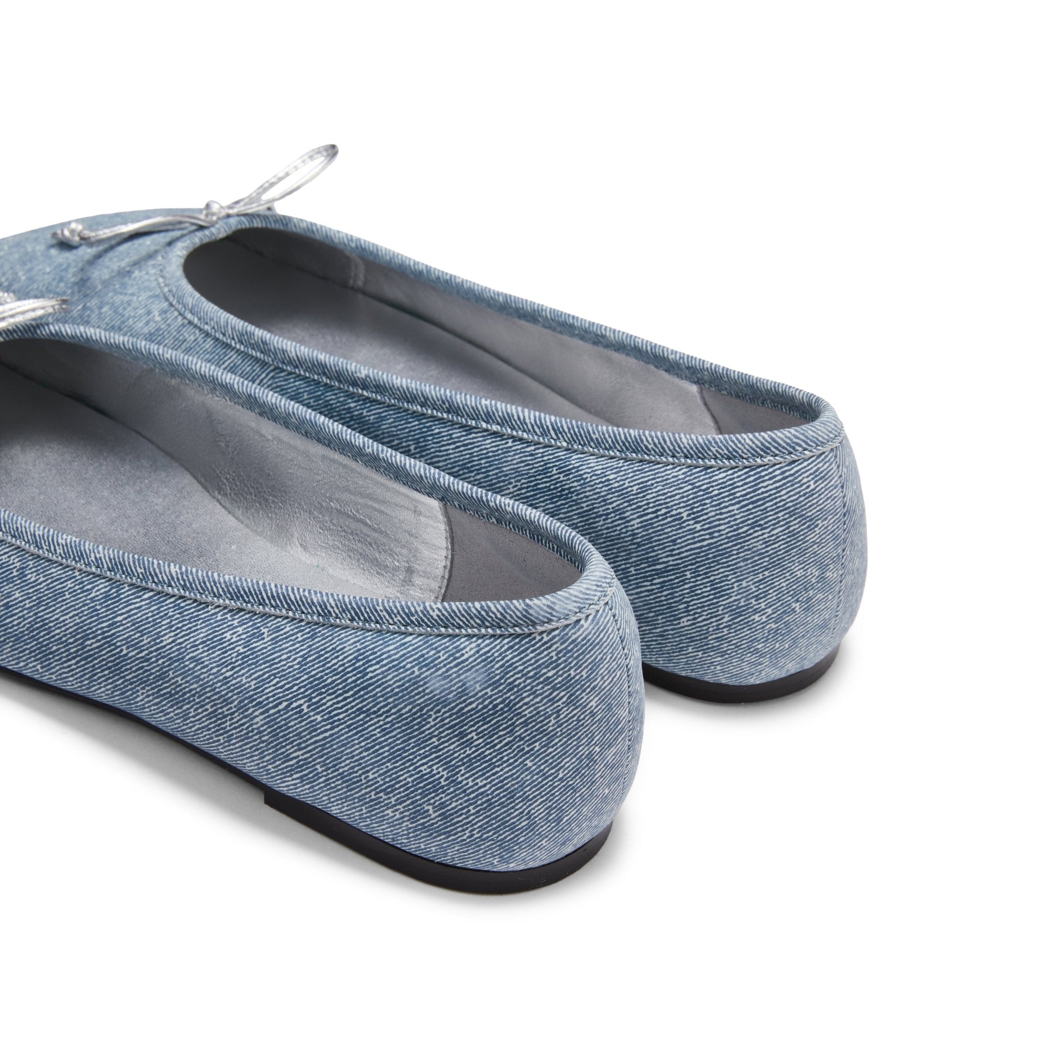 LOST IN ECHO Denim Square Toe Bow Ballet Shoes | MADA IN CHINA