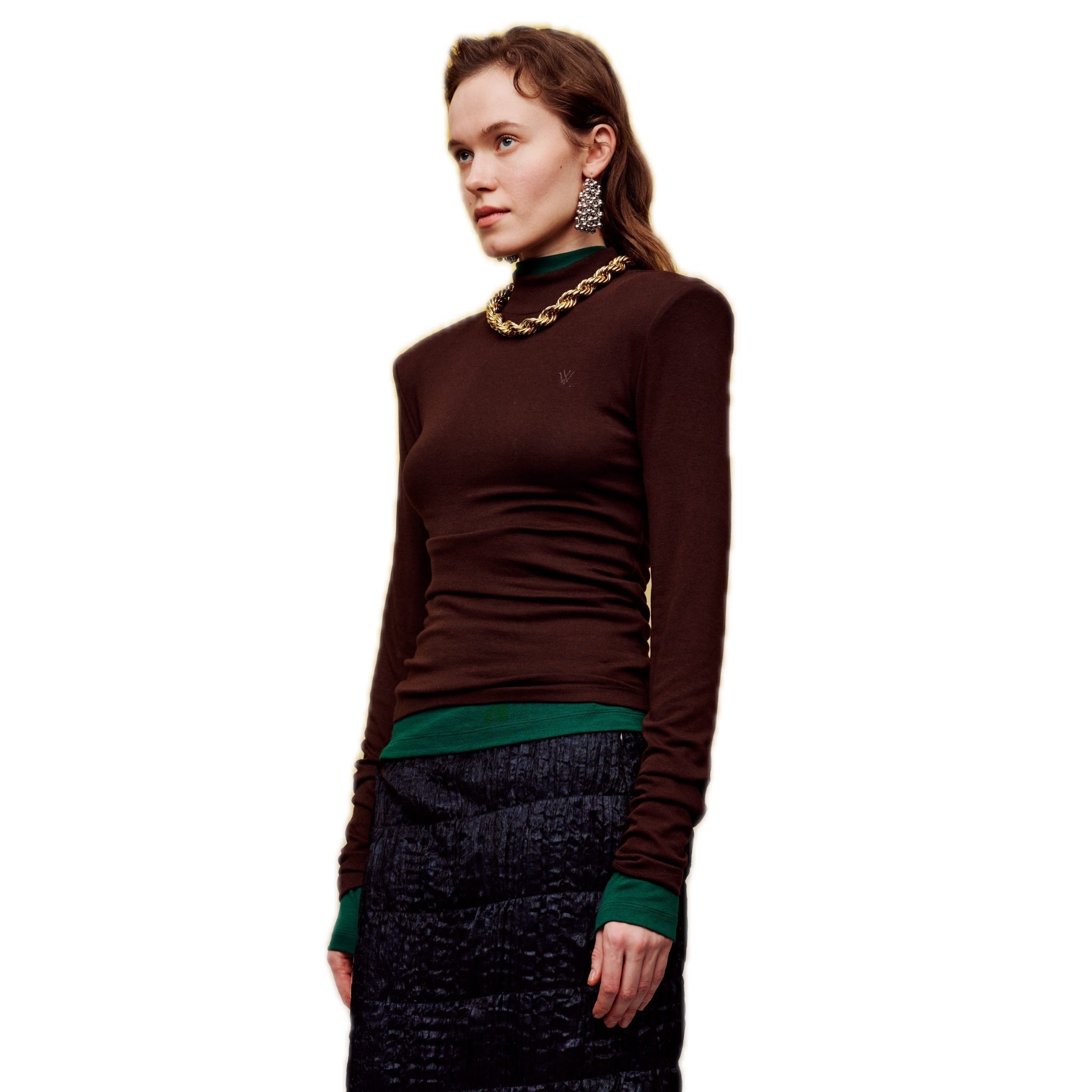 ilEWUOY DeRong Cigarette Pipe Long Sleeves in Brown | MADA IN CHINA