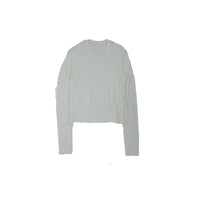 ilEWUOY DeRong V-neck Long-sleeved T-shirt in White | MADA IN CHINA