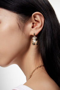 LOST IN ECHO Diamond Crown Yetti Snowball Earrings in Golden | MADA IN CHINA