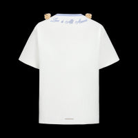 13DE MARZO Doozoo Logo Round Neck T - shirt White | MADA IN CHINA