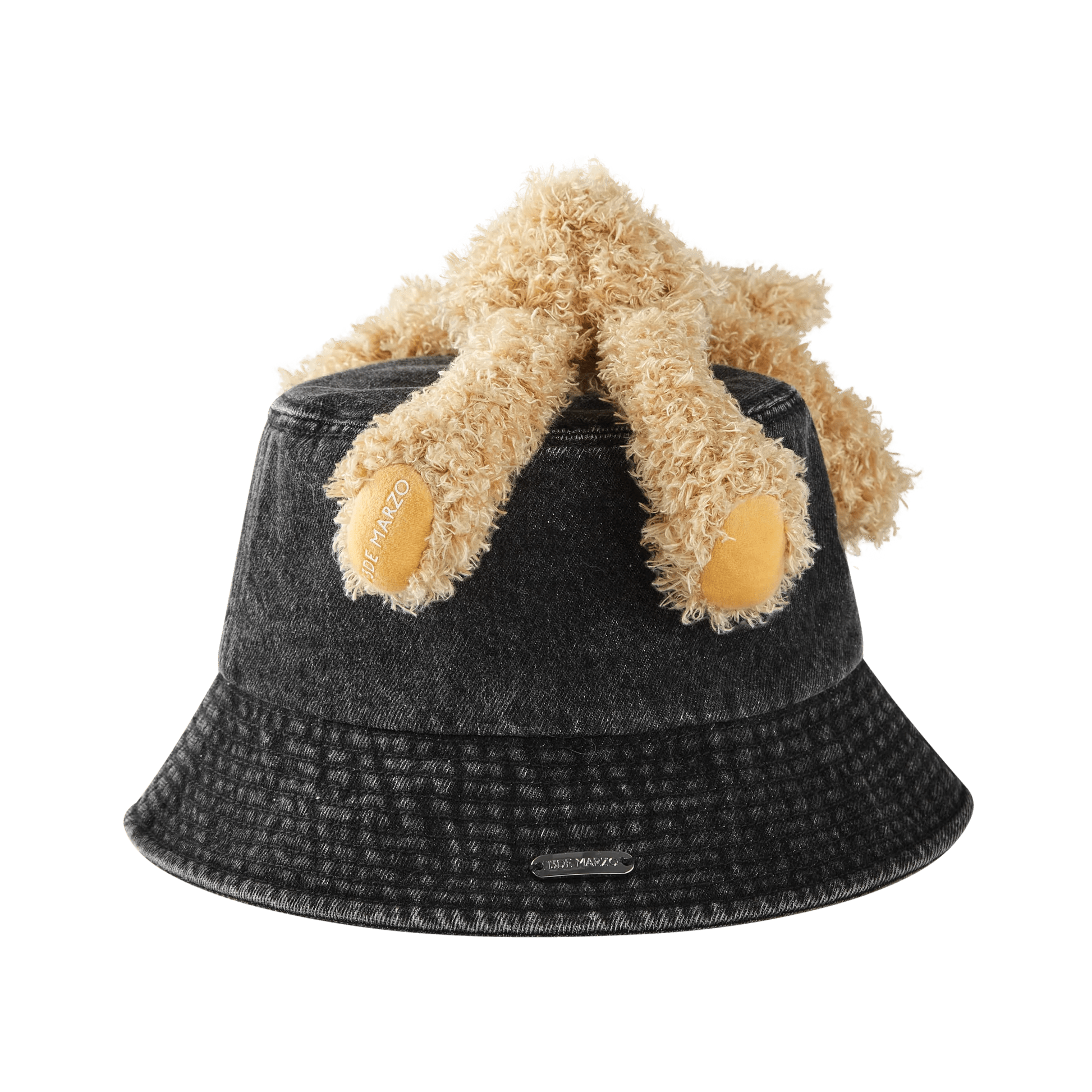 13DE MARZO Doozoo Washed Denim Bucket Hat Black | MADA IN CHINA