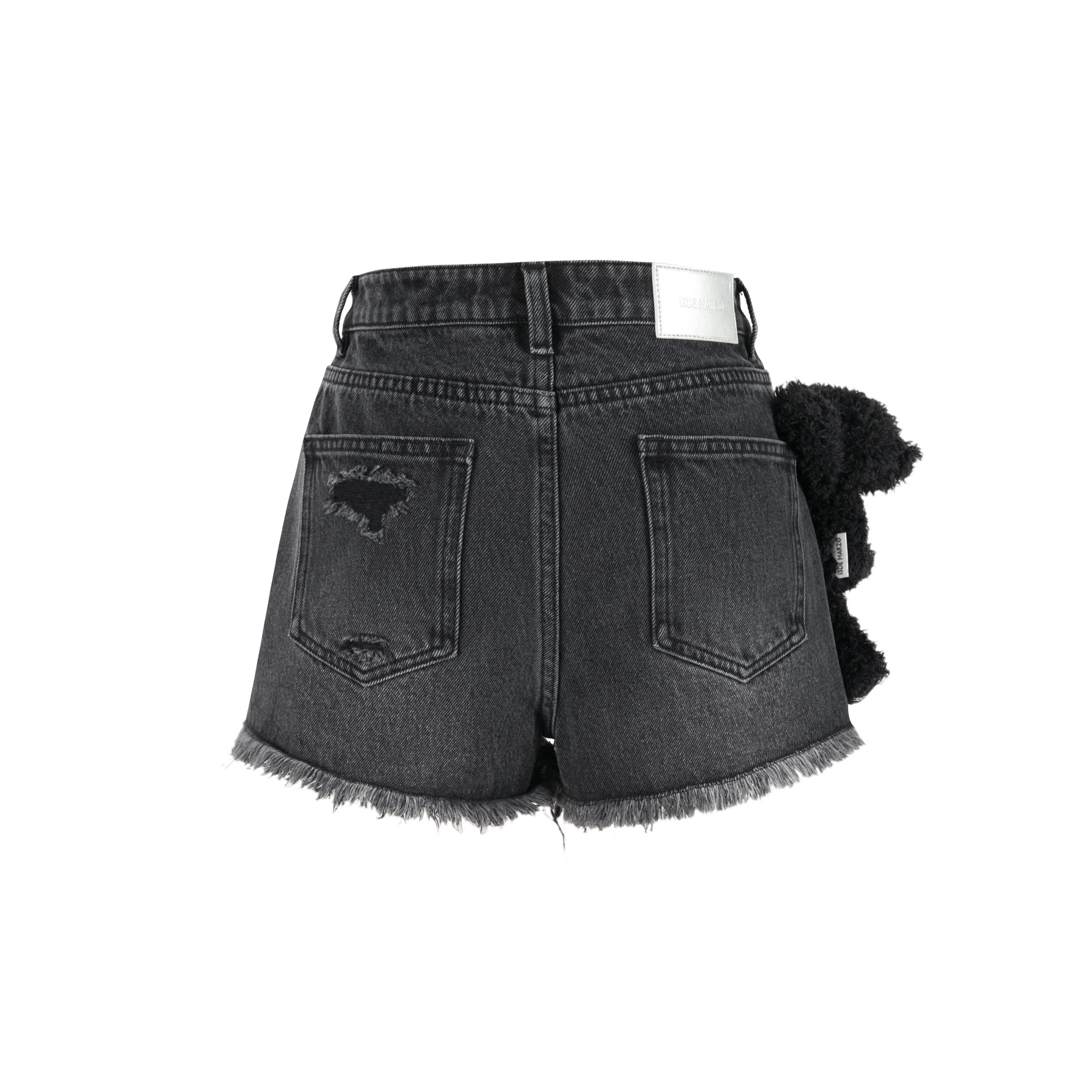13DE MARZO Doozoo Washed Denim Shorts Black | MADA IN CHINA