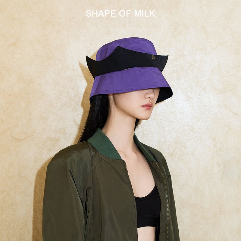 SHAPE OF MILK Double - Brimmed Fishing Hat Purple | MADA IN CHINA