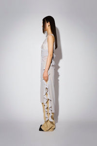 CPLUS SERIES Double-layered Dress with High Slit and Ruffle | MADA IN CHINA
