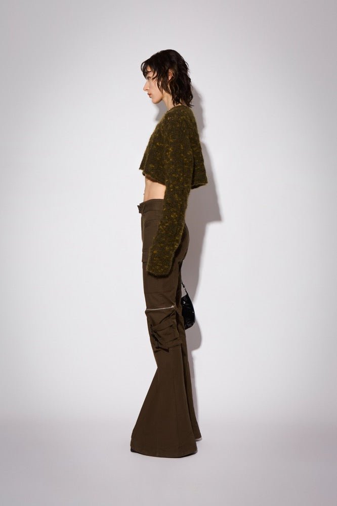 CPLUS SERIES Double-waistband Fitted Cargo Trousers in Brown | MADA IN CHINA