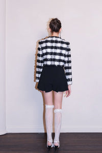 DIANA VEVINA Drill Button Tweed Check Jacket | MADA IN CHINA