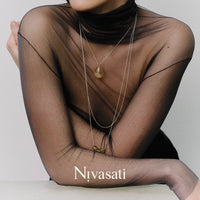 Nivasati Drops Series Crystal Long Necklace In Gold | MADA IN CHINA