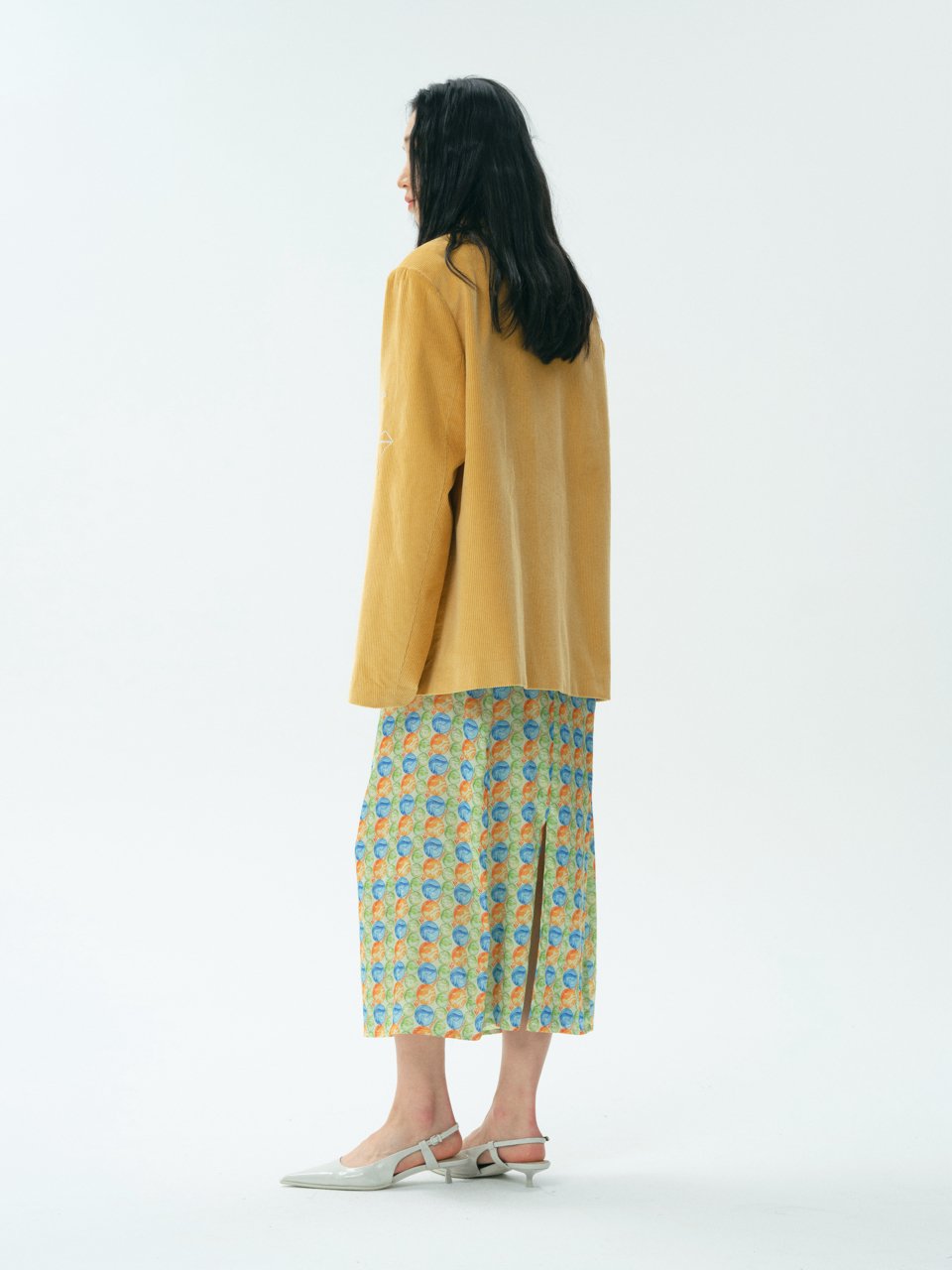 NOSENSE Embroidered Corduroy Jacket In Ginger | MADA IN CHINA