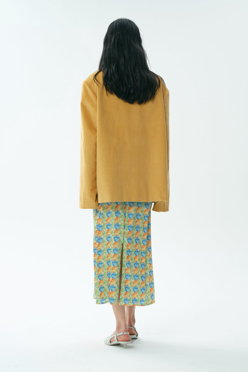 NOSENSE Embroidered Corduroy Jacket In Ginger | MADA IN CHINA