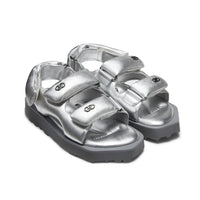 LOST IN ECHO Faceted Padded Double - strap Sandals in Silver | MADA IN CHINA