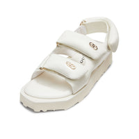 LOST IN ECHO Faceted Padded Double - strap Sandals in White | MADA IN CHINA
