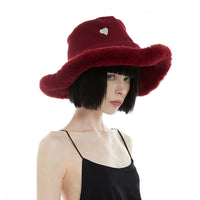 SHAPE OF MILK Fisherman's Hat With Badge NewYear Red | MADA IN CHINA
