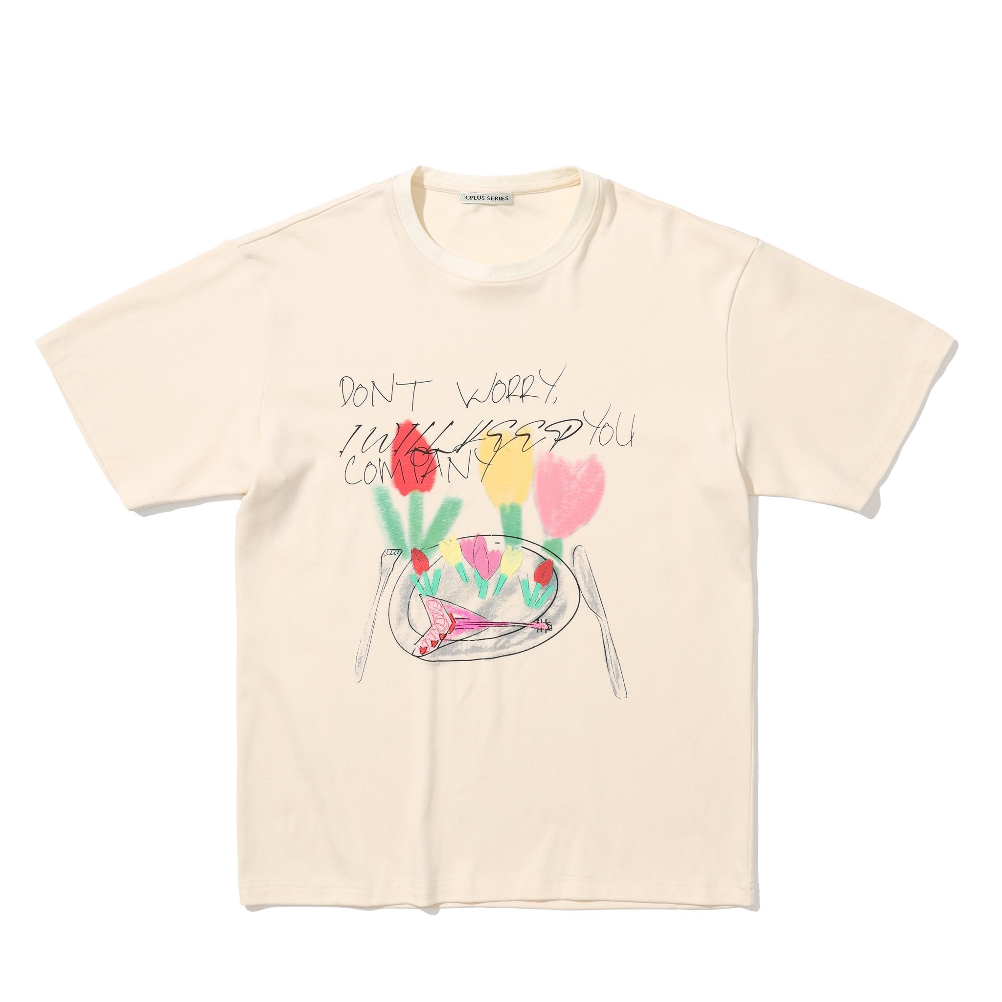 CPLUS SERIES Flower Print T - shirt Beige | MADA IN CHINA