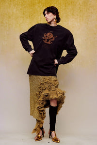 ilEWUOY Glitter Year of the Dragon Floral Skirt | MADA IN CHINA