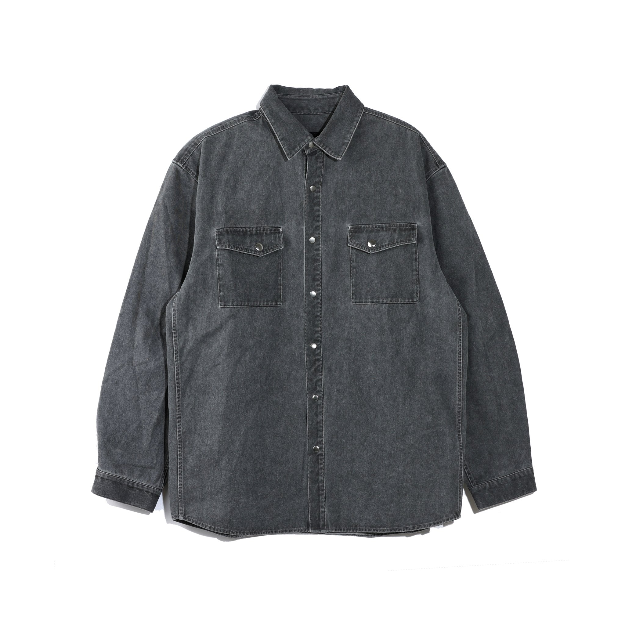 ARCH Gray Antique Dyed Long Sleeve Shirt | MADA IN CHINA