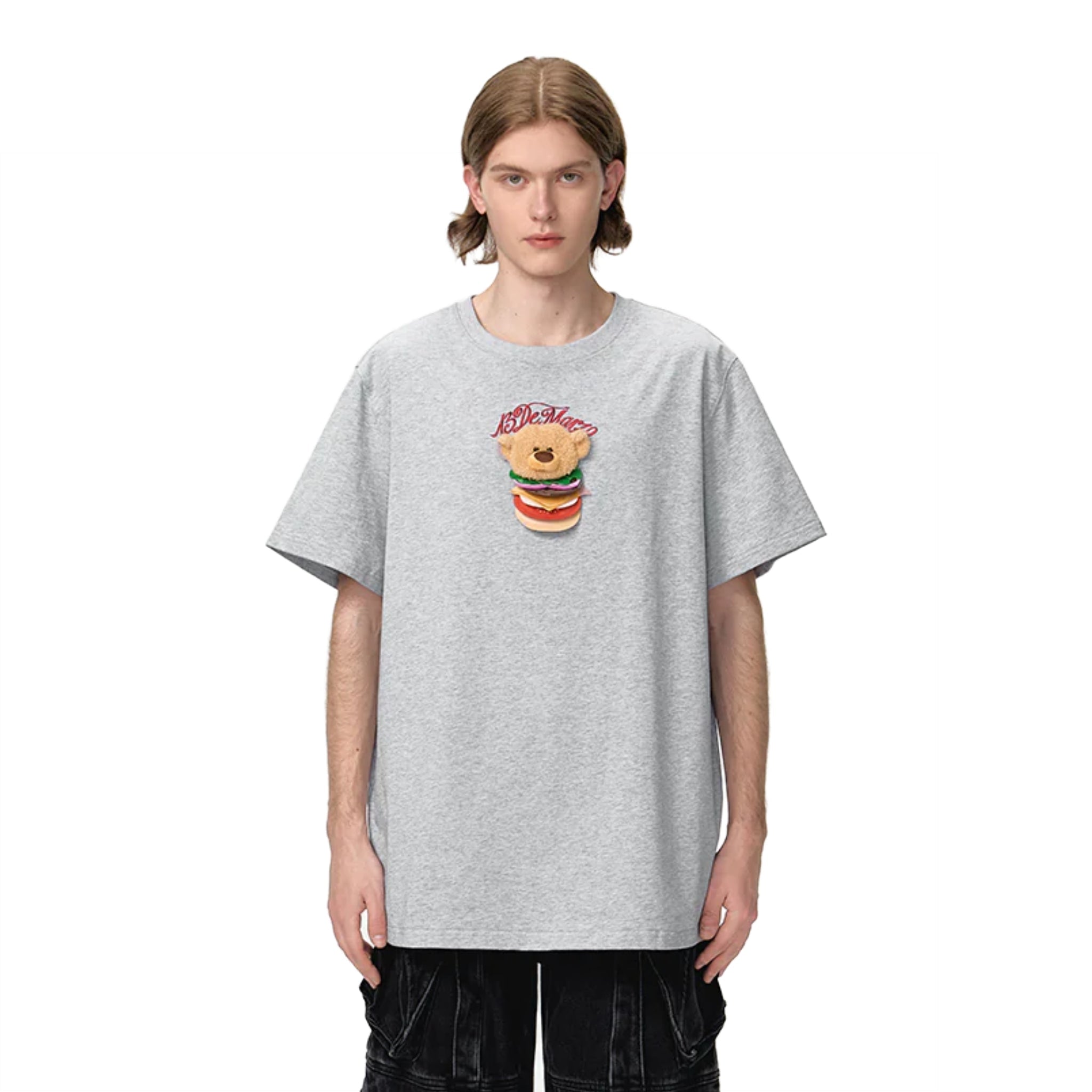 13DE MARZO Gray Layered Hamburger T - shirt | MADA IN CHINA