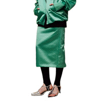 ilEWUOY Green Slit Skirt | MADA IN CHINA