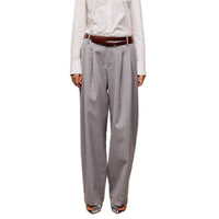 ilEWUOY Grey Acetate Wool Pressed Trousers | MADA IN CHINA