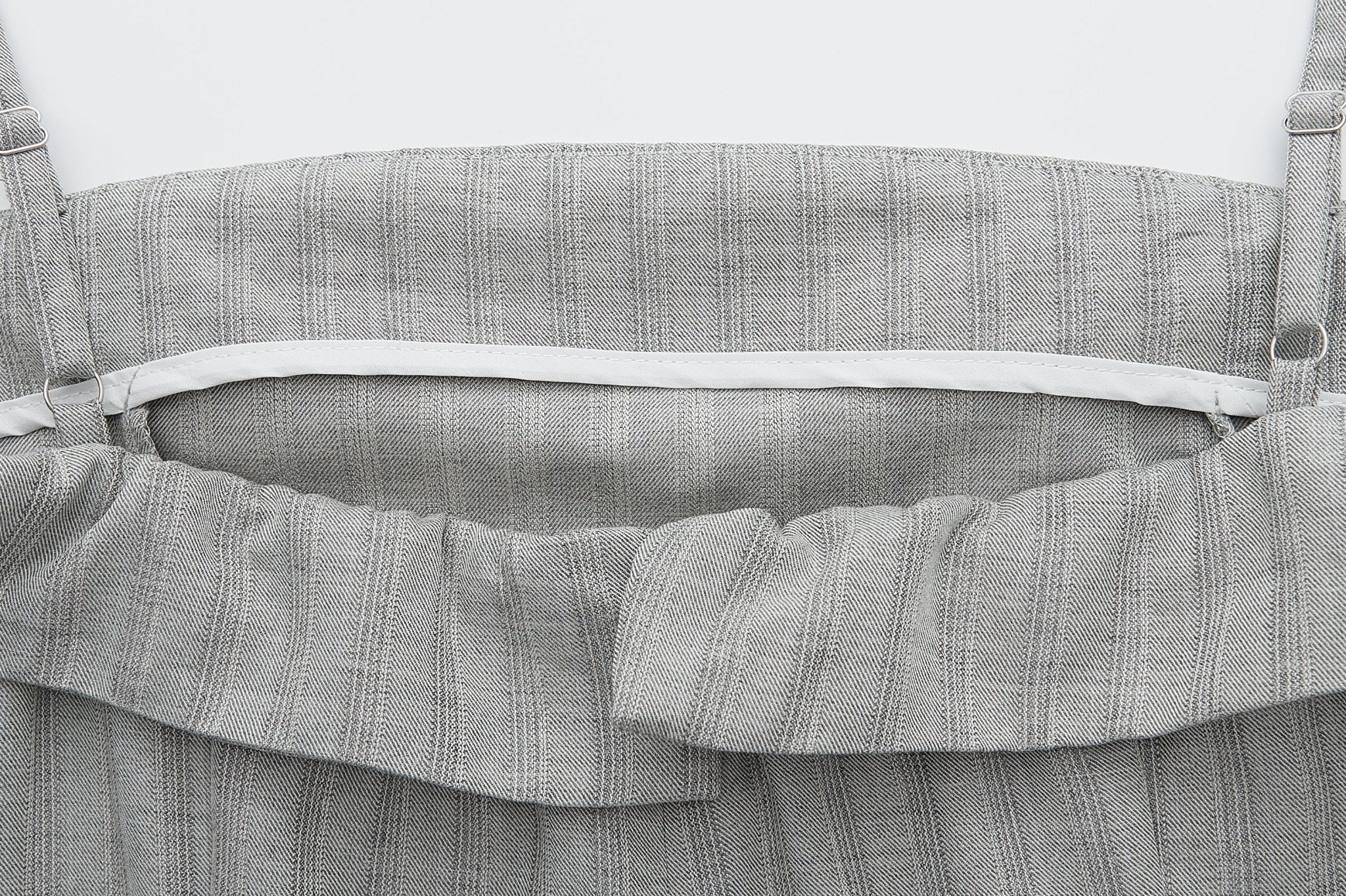 Maca Kaka Grey Striped Suit Strap Dress | MADA IN CHINA