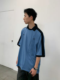 ARCH Haze Blue Invisible Zipper Pocket Short Sleeve T - Shirt | MADA IN CHINA