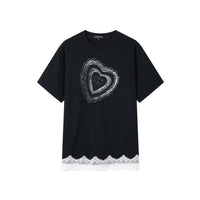 SOMESOWE Heart-shaped T-shirt In Black | MADA IN CHINA
