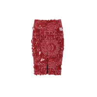 ilEWUOY Heavy Duty Brushed Jacquard Skirt in Red | MADA IN CHINA