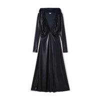 LOST IN ECHO Hooded Fitted Pleated Dress | MADA IN CHINA