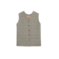 ilEWUOY Knotted Cotton Plaid Two-wear Vest | MADA IN CHINA