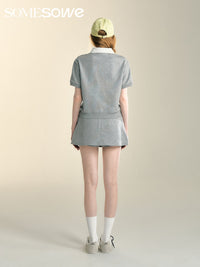 SOMESOWE Lace Drawstring Shorts Grey | MADA IN CHINA
