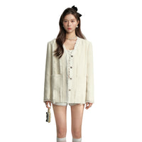 SOMESOWE Lace tassel White Jacket | MADA IN CHINA