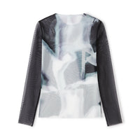 LOST IN ECHO Light and Shadow Printed Mesh Bottoming Shirt | MADA IN CHINA