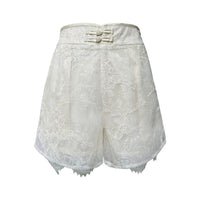 EtheClouds Light Apricot Button Lace Shorts | MADA IN CHINA