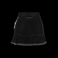 13DE MARZO Logo Bead Chain Denim Skirt Black | MADA IN CHINA
