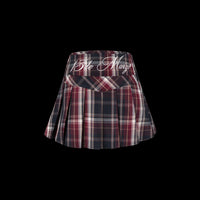 13DE MARZO Low Belt Plaid Skirt Black | MADA IN CHINA