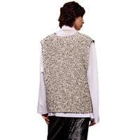 ilEWUOY Mixed Pattern V-neck Woolen Vest | MADA IN CHINA
