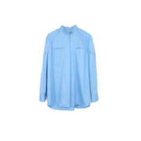 ilEWUOY Motorcycle Style Long-sleeve Shirt in Blue | MADA IN CHINA