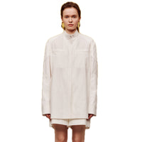 ilEWUOY Motorcycle Style Long-sleeve Shirt in White | MADA IN CHINA
