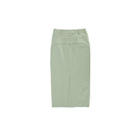 ilEWUOY Motorcycle Style Slit Skirt in Green | MADA IN CHINA