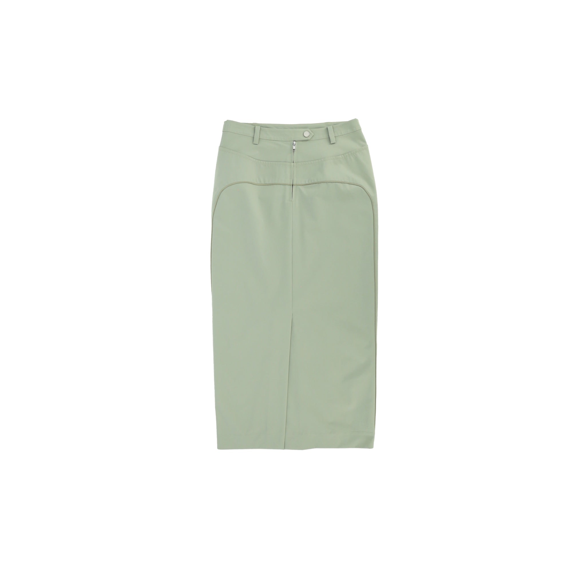 ilEWUOY Motorcycle Style Slit Skirt in Green | MADA IN CHINA