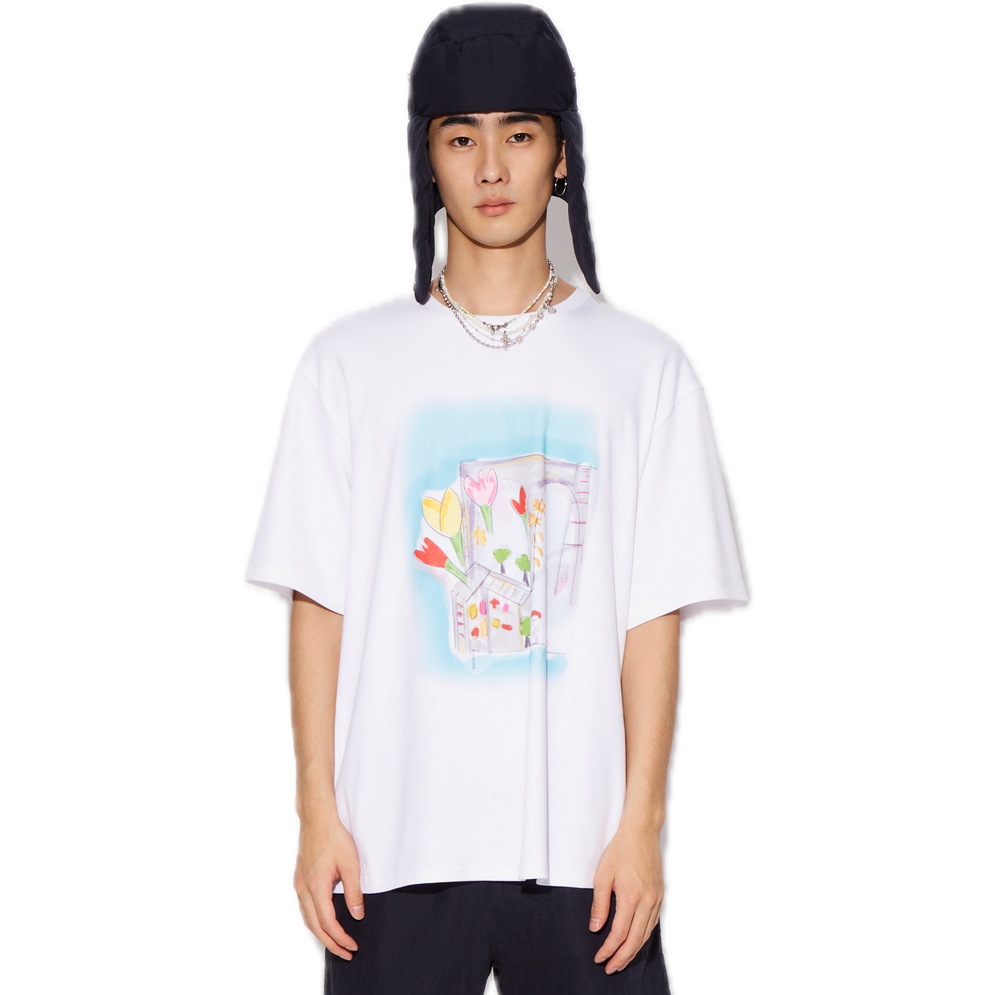 CPLUS SERIES Multi - Color Print T Shirt White | MADA IN CHINA