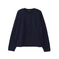 ARCH Navy Fish Scale Textured Sweater | MADA IN CHINA