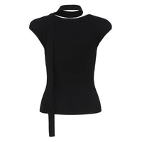 ARTE PURA Neckline Knitted T-shirt In Black | MADA IN CHINA