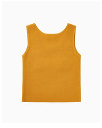 CHARLIE LUCIANO Orange Jacquard Woven Logo Vest | MADA IN CHINA