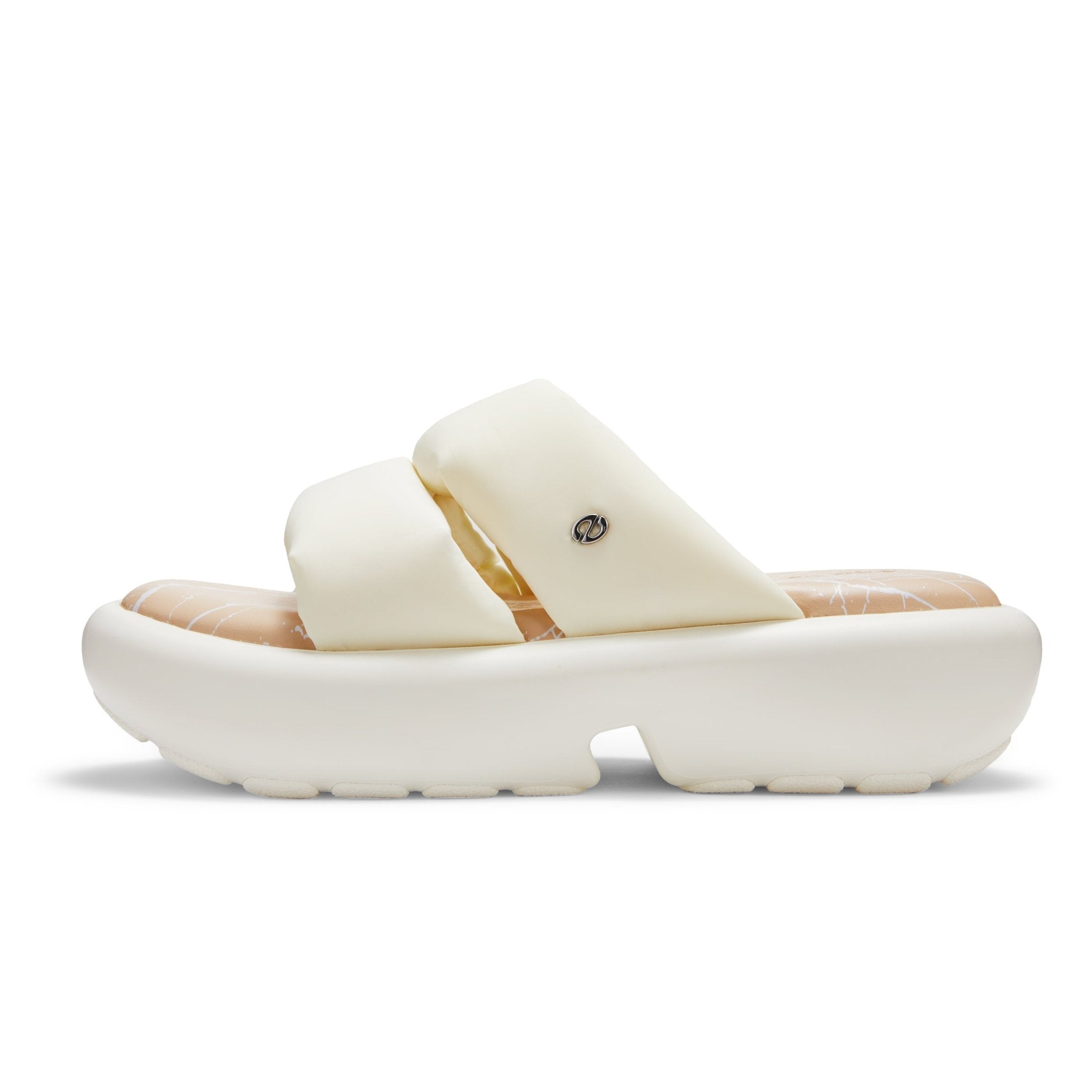 LOST IN ECHO Padded Souble - strap Platform Loafers in White | MADA IN CHINA