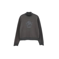 ilEWUOY Paddle Print Cigarette Pipe Collar Fleece Sweatshirt in Dark Grey | MADA IN CHINA